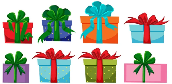 Illustration Différentes Boîtes Cadeaux — Image vectorielle