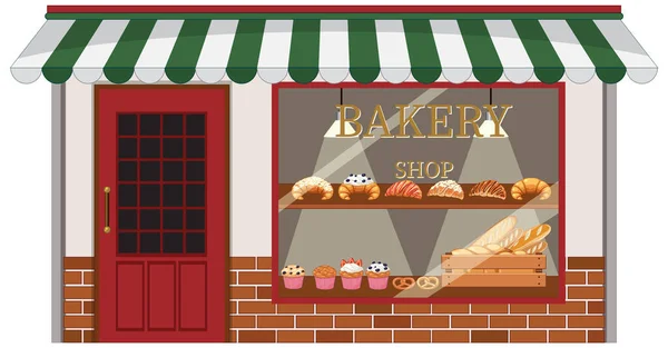 Dehors Boulangerie Illustration Fond Boulangerie — Image vectorielle