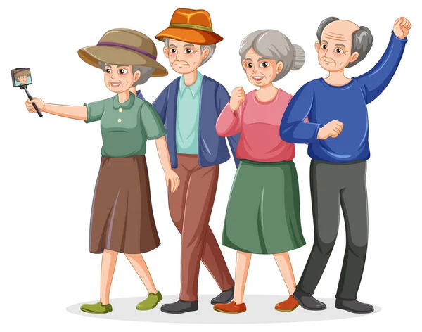 Иллюстрация Группы Пожилых Людей Стоковый вектор