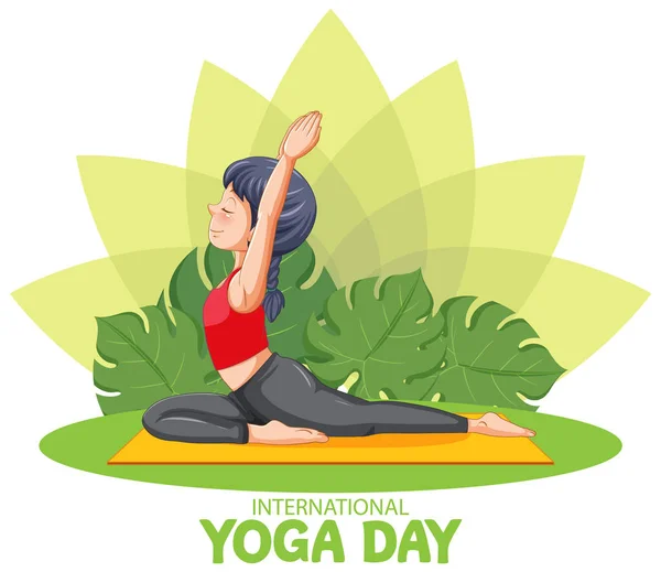 Internationale Yoga Dag Banner Ontwerp Illustratie — Stockvector