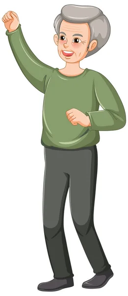 Ilustrasi Karakter Kartun Pria Senior - Stok Vektor