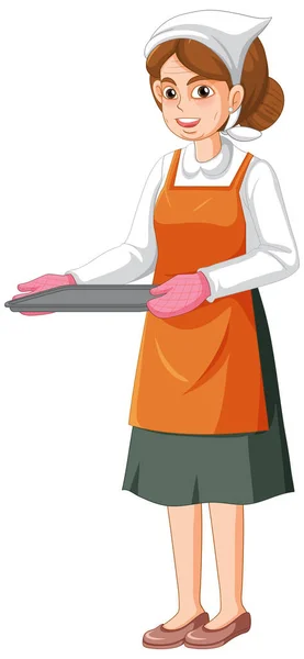 Baker Cartoon Character Illustration — Stock Vector