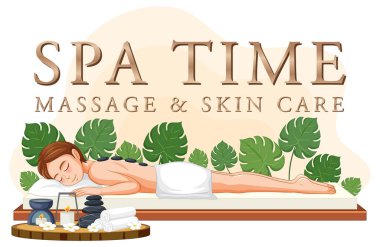 Lüks spa poster şablonu tasarım çizimi