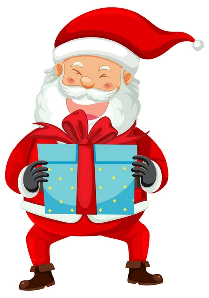 Weihnachtsmann Schickt Geschenk Illustration — Stockvektor