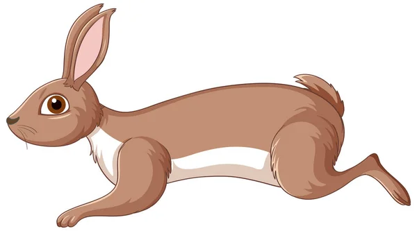 かわいい茶色のウサギの漫画のキャラクターイラスト — ストックベクタ