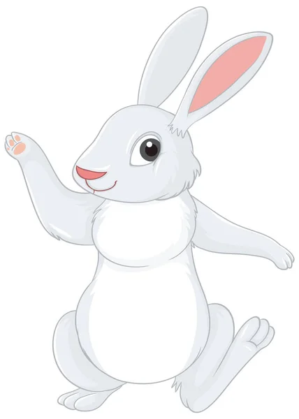 Иллюстрация Персонажа Мультфильма Белом Кролике — стоковый вектор