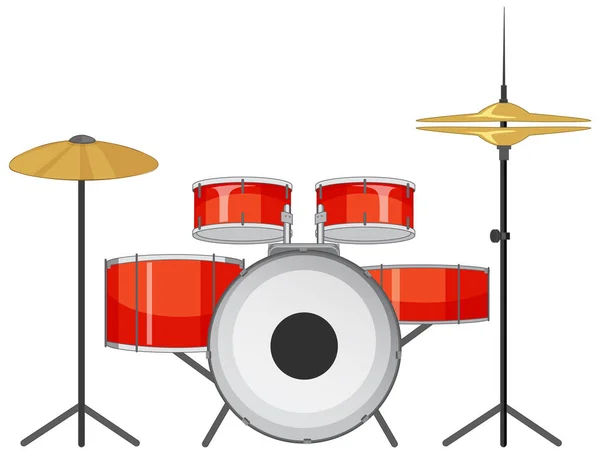Drum Set Musical Instrument Illustration — Stock Vector