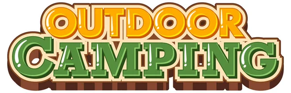 Text Design Für Das Wort Outdoor Camping Illustration — Stockvektor