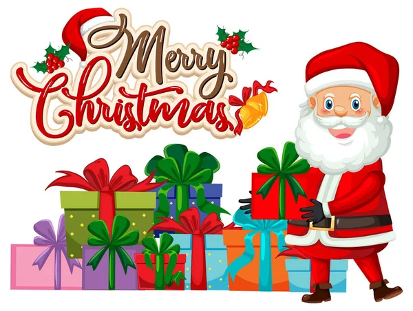 Веселого Різдвяного Смс Ілюстрацією Персонажа Санта Клауса — стоковий вектор
