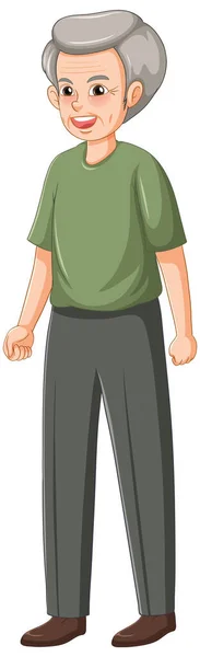 Male Senior Cartoon Character Illustration — Stock Vector