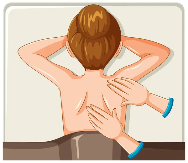 Back Woman Massage Illustration — Stock Vector