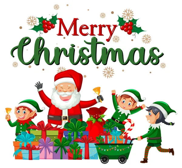 Merry Christmas Tekst Voor Banner Poster Ontwerp Illustratie — Stockvector