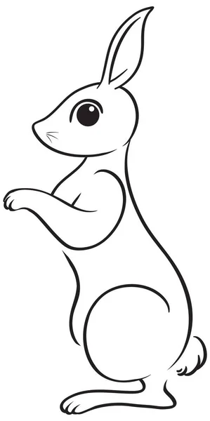 Doodle Coniglio Cartone Animato Personaggio Illustrazione — Vettoriale Stock