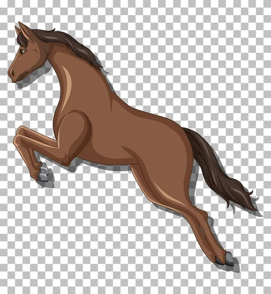 Braune Pferd Auf Gitter Hintergrund Illustration — Stockvektor