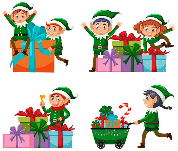 Karácsonyi Tárgyak Elemek Készlet Illusztráció — Stock Vector