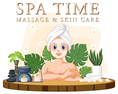 Lüks spa poster şablonu tasarım çizimi