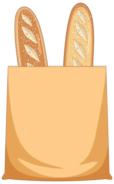 Delicioso Francês Baguete Desenho Animado Ilustração — Vetor de Stock