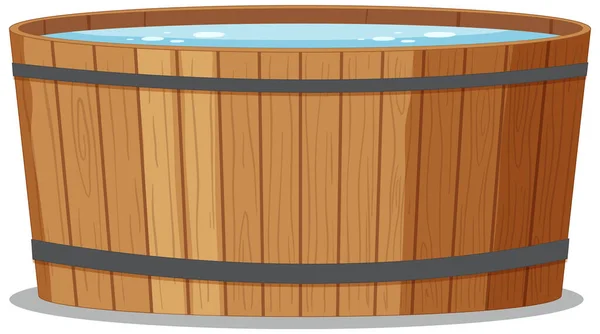 Wooden Hot Tub Spa Illustration — Stock Vector