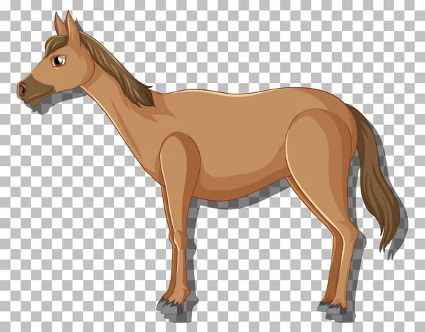 Braune Pferd Zeichentrickfigur Illustration — Stockvektor