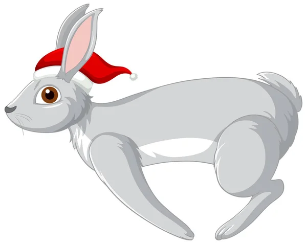 かわいい灰色のウサギの漫画のキャラクターイラスト — ストックベクタ