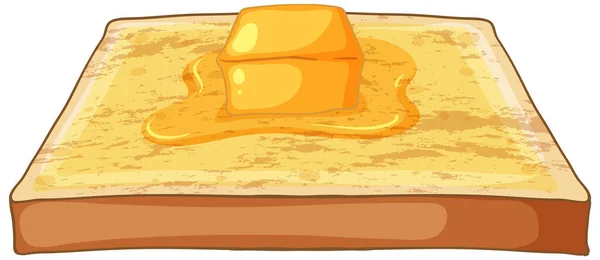 Isolado Deliciosa Manteiga Pão Ilustração — Vetor de Stock
