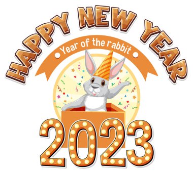 Tavşan Yılı Mutlu Yeni Yıl Sanatı