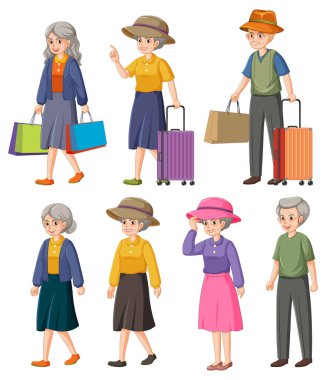 Yaşlıların koleksiyonu Karakterler çizimi