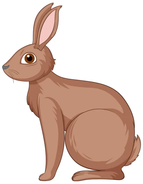 Şirin Kahverengi Tavşan Çizgi Film Karakteri Çizimi — Stok Vektör