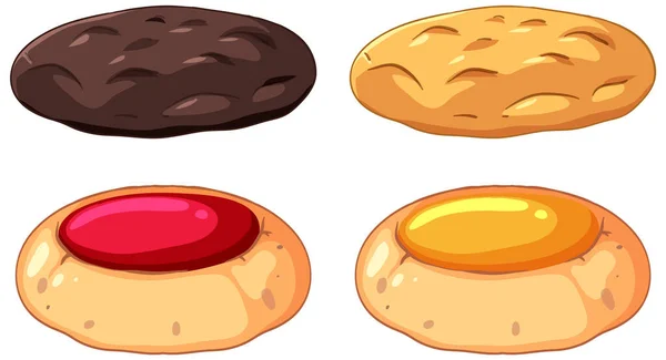Conjunto Biscoitos Ilustração — Vetor de Stock
