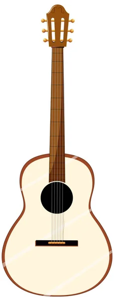 Sebuah Gitar Akustik Diisolasi Ilustrasi - Stok Vektor