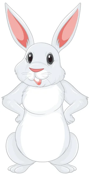 Beyaz Tavşan Çizgi Film Karakteri Çizimi — Stok Vektör