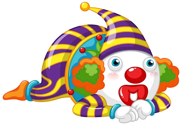 Clown Cartoon Character Isolated Illustration — Διανυσματικό Αρχείο