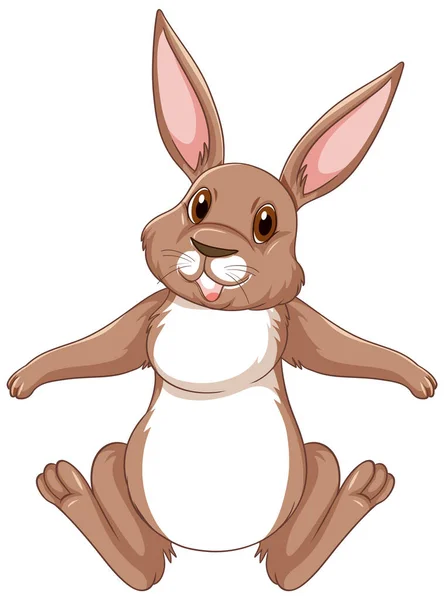 Carino Marrone Coniglio Cartone Animato Personaggio Illustrazione — Vettoriale Stock
