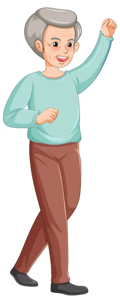 Happy Senior Man Character Illustration — Stock Vector