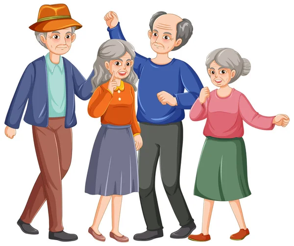 Группа Счастливых Пожилых Людей — стоковый вектор