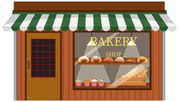 Dehors Boulangerie Illustration Fond Boulangerie — Image vectorielle