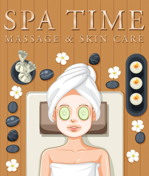 Spa Massage Soins Peau Affiche Illustration Design — Image vectorielle