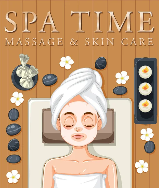 Spa massage and skincare poster design illustration