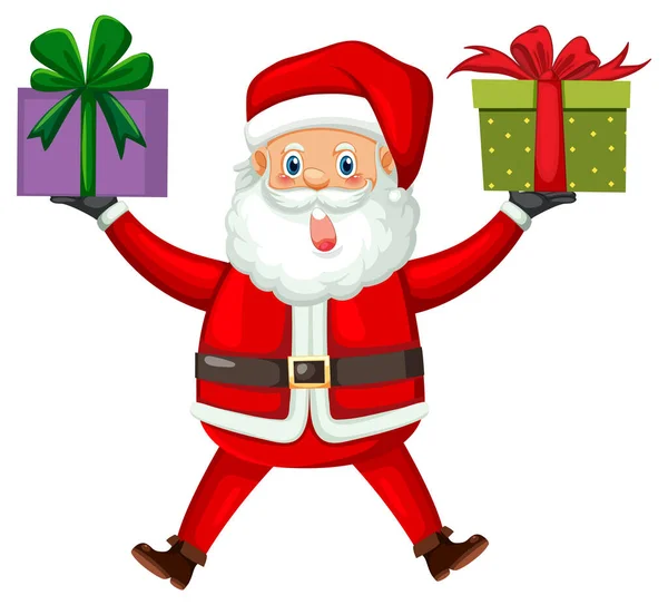Weihnachtsmann Verschickt Geschenke — Stockvektor