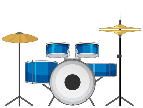 Drum Set Hudební Nástroj Ilustrace — Stockový vektor