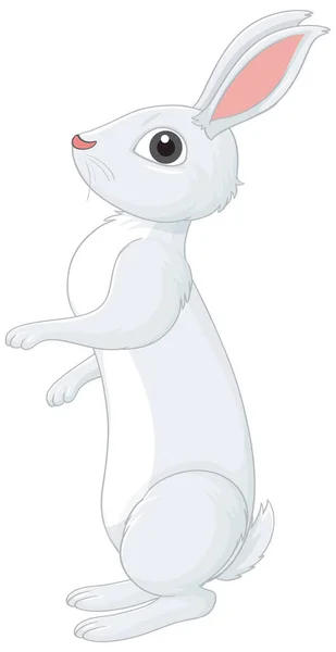Білий Кролик Мультфільм Персонаж Ілюстрація — стоковий вектор
