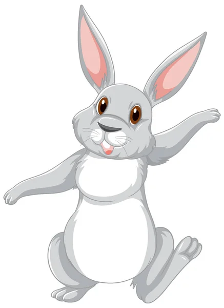 Милий Сірий Кролик Мультфільм Персонаж Ілюстрація — стоковий вектор