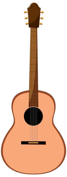 Uma Guitarra Acústica Ilustração Isolada — Vetor de Stock