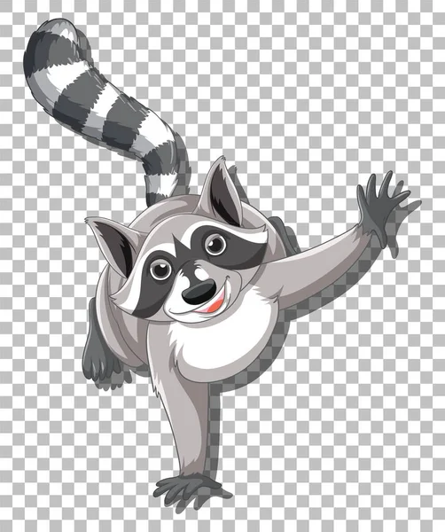 Raccoon Dancing Cartoon Character Illustration — Stock Vector