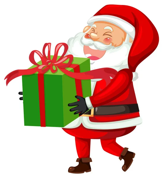 Санта Клаус Отправляет Подарочный Пакет Иллюстрации — стоковый вектор