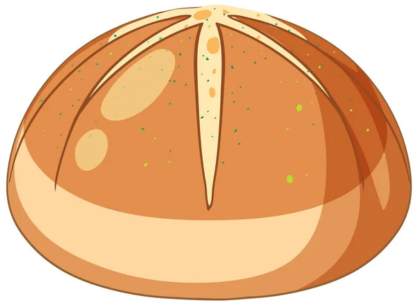 Isolado Delicioso Cheesy Sourdough Bun Ilustração — Vetor de Stock