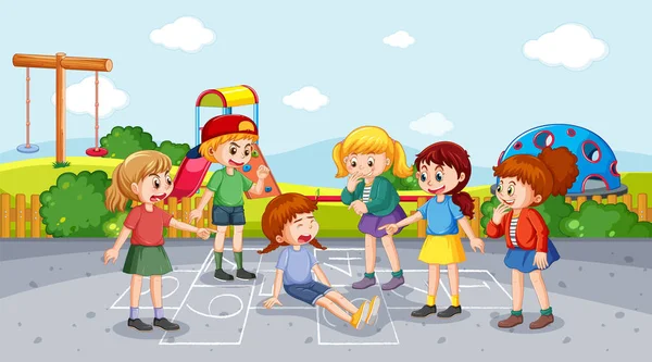 Kids Bullying School Illustration — 图库矢量图片