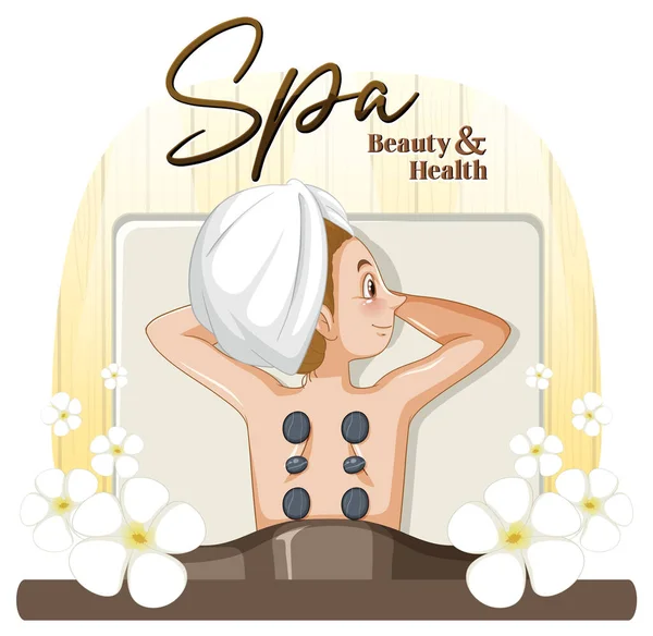 Spa Beauty Health Text Spa Woman Illustration — Stock Vector