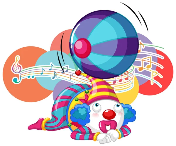 Circus Clown Music Key Cartoon Character Illustration — Vettoriale Stock