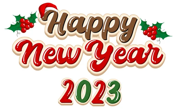 Happy New Year 2023 Text Banner Design Illustration — Stock Vector